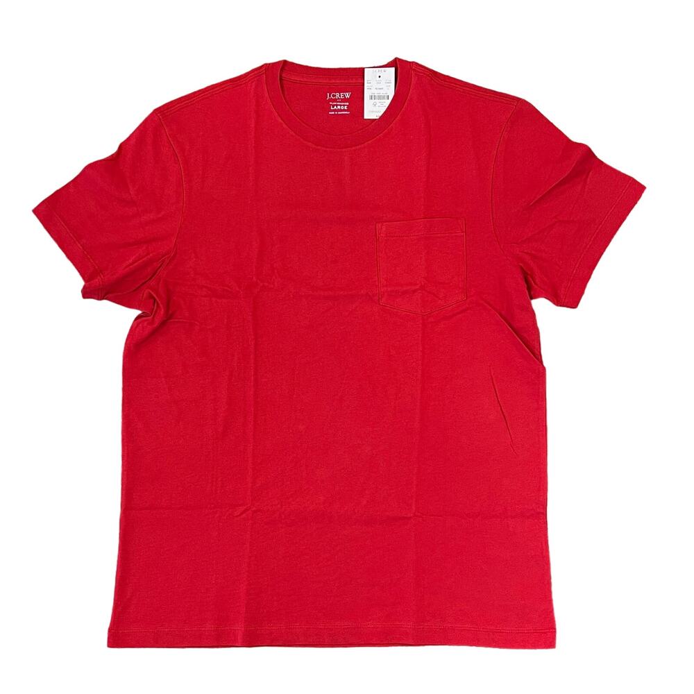 NWT J. Crew Men's Ridge Red Washed Jersey Pocket Tee - SIZE L